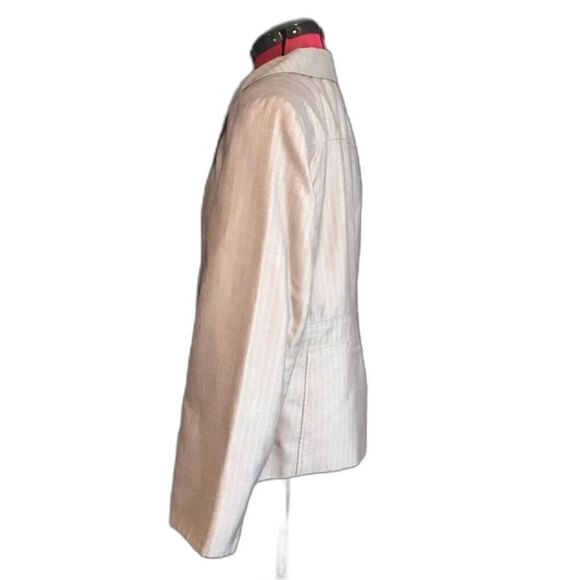 Jones New York Blazer Women’s Plus Size 16W Grey Pinstripe Long Sleeve Button - Picture 3 of 8